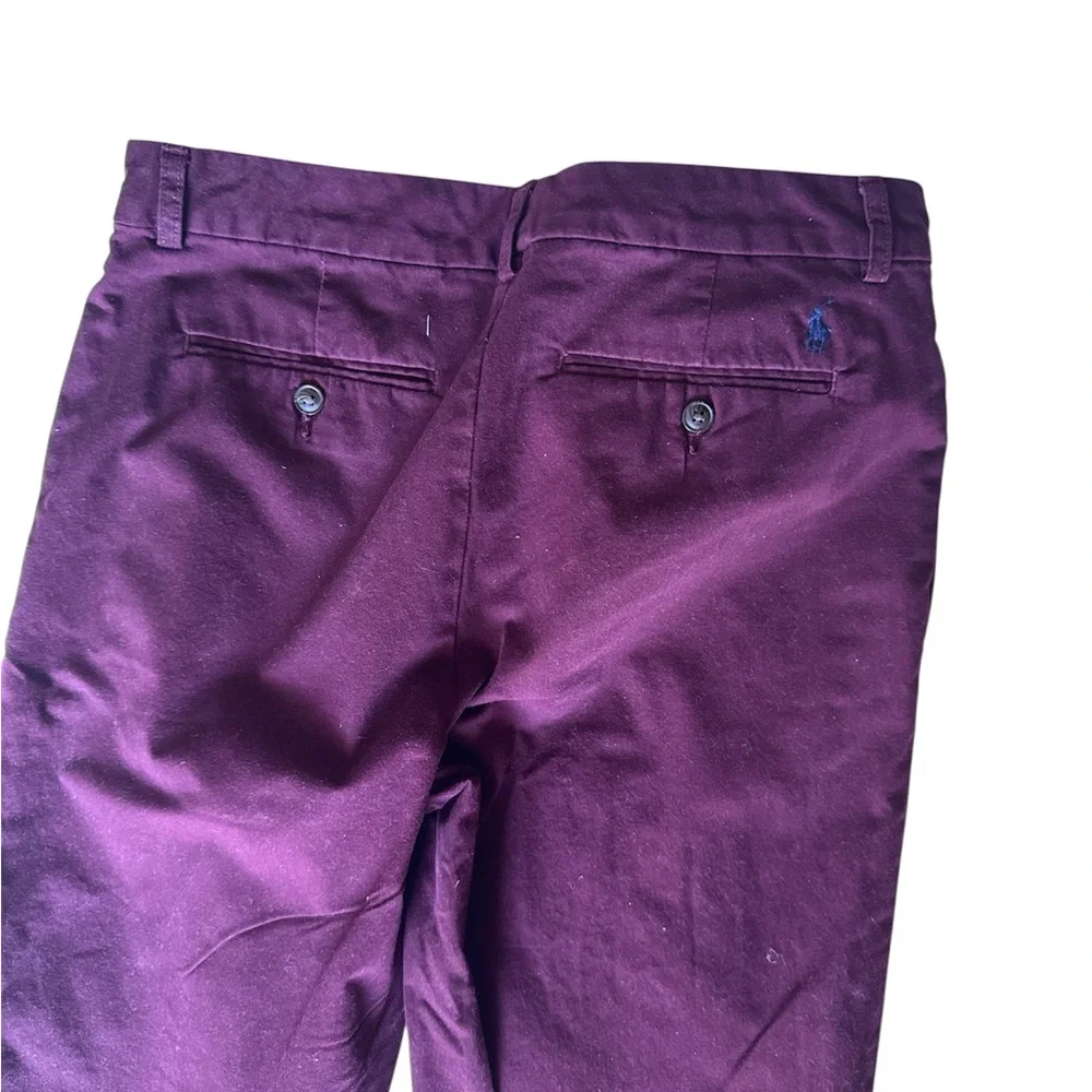 Polo Ralph Lauren flat front five picket size youth 20 Deep Burgundy Chinos